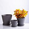 Modern 3 Set Planter Stand Plant Pots round Flower Plant Ceramic Tray for Indoor Outdoor Potted Home Decor Flower Stand