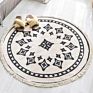 Nordic Ethnic Style Cotton Linen round Floor Mat for Living Room Bedroom Anti-Slip Doormat Tassels Boho Carpet