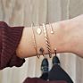 Open Watch Bracelet Set 5Pcs/Set Gold Chain Moon Leaf Crystal Geometry Women Charm Cuff Beach Jewelry Drop Shipping P