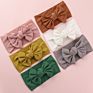 Organic Cotton Bow Knot Knitted Ribbed Baby Headband for Babies