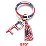 Pu Leather O Bracelet Bangle Key Chain Tassel Acrylic Door Opener Contactless Pendant Wristlet Leopard Print Tassels Key Ring