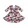 Rainbow Print Cute Toddler Long Sleeves Twirl Dress Boho Dress Elegant Casual Dresses