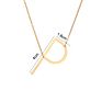 Shangjie Kalung Stylish Long Gold Plated Necklace Hip Hop Large Letter Necklace Stainless Steel Initial Necklace