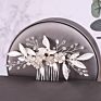 Silver Pearl Crystal Wedding Hair Combs Hair Accessories Bride Bridesmaid Jewelry for Women