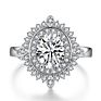 Wedding Engagement Jewelry 925 Sterling Silver White Gold Cubic Zirconia Ring