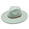 Wide Brim Fall Color Wool Felt Fedora Hats Cotton Polyester Dark Color Solid Plain Jazz Hat 9Cm 9.5Cm Brim