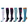 4 Pair Design High Running Travel Logo Nurse Nursing Socks Compression Set