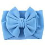 7" Kid Accessories Bows Soft Elastic Waffle Headband - Solid Color Top Knot Headwear for Baby Girl