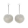 Autumn and Long Dangle Earrings Fluffy Pom Pom Earrings for Women
