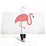 Beautiful Energetic Pink Flamingo Print Lightweight Fluffy Plush Animal Hooded Blanket Kids