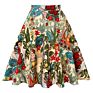 Black Rose Printed Floral Skirt High Waist Women Cotton 50S 60S Punk Flare Retro Vintage Skirt Vd0020