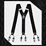 Brown Plaid Color Formal 6 Clips Braces Women Adjustable Polyester Suspenders