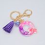 Cute English Letter Pendant Key Chains Ring Tassel Keyring Resin Acrylic Initial Car Handbag Keychain Holder Accessories Jewelry