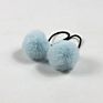 Cute Little Girls' Pompom Hair Ties Faux Fur Pom Pom Elastic Hairband Hair Ropes Hair Accessories