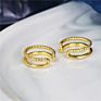 Cz Diamond Simple Ear Cuffs 18K Gold Plated Clip on Earrings Non Pierced for Women