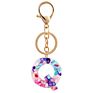 Direct Real Flower Resin Accessory Colorful Girl Alphabet Acrylic 26 Letters Resin Keychain