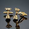 French Men's Shirt Metal Brass Enamel Cufflinks Bullet Gun Cool Cuff Links for Men