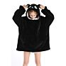 Kids Design Animal Rabbit Oversized Grey Sherpa Sweatshirt Wearable Hooded Blankets Hoodie Blanket