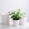 Modern 3 Set Planter Stand Plant Pots round Flower Plant Ceramic Tray for Indoor Outdoor Potted Home Decor Flower Stand