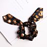 Qiyue Animal Snake Leopard Print Rabbit Ear Hair Scrunchies with Ties