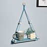 Rope Plant Flower Hanger Pot Holder, Decorative Wooden Macrame Wall Shelf, Boho Wall Hanging Decor