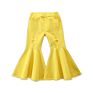 Rts Instock Tiered Baby Girl Flared Denim Pants Kids Jeans Bell Bottom