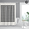 Sublimation Geometry Pattern Bathroom Shower Curtain, Washable 100% Polyester White Bathroom Curtains/