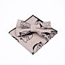 Tie Gift Box White Dress Mens Neck Printed Bowtie Adjustable and Pocket Square Set Linen Bow Ties