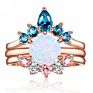 Wedding Engagement Jewelry 925 Sterling Silver White Gold Cubic Zirconia Ring