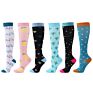 4 Pair Design High Running Travel Logo Nurse Nursing Socks Compression Set