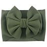 7" Kid Accessories Bows Soft Elastic Waffle Headband - Solid Color Top Knot Headwear for Baby Girl