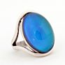 Antique Silver Plated Color Change Emotion Feeling Mood Oval Stone Ring