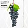 Artificial Grape Bunch Fake Grapes Vine Plastic Raisins Leaf Rattan Fruit Props Indoor Ceiling Decor Grape Leaves Artificial