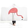 Beautiful Energetic Pink Flamingo Print Lightweight Fluffy Plush Animal Hooded Blanket Kids