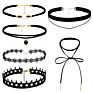 Black Lace Velvet Choker Necklace Multi Layered Clavicle Jewelry Women Styles Set Choker Set