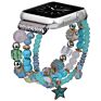 Crystal Elastic Stretch Beaded with Bling Calf Leather Replacement Strap for Iwatch Series 6 5 4 38Mm 40Mm for Apple Watch Band