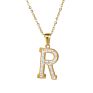 Designer Stainless Steel Zircon Alphabet Pendant Necklaces Hiphop Women Men Hip Hop Gold Chain Necklace Initial Letter Necklace