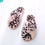 Fluffy Slippers Women Indoor Shoes Ladies Cross Leopard Print Fur Slippers Female Home Fur Slides Faux Fur Slipper