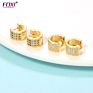 Foxi Korean Jewelry 18K Huggies Hoop Earring Women Gold Earrings Cz Stone Korean Earrings for Women