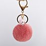 Fur Ball Keyring Imitation Faux Rex Rabbit Fur Ball Keychain Creative Car Key Chain Acrylic Smiley Hair Ball Pendant