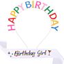 Glitter Birthday Girl Sash Rhinestone Happy Birthday Headbands Set for Girls Birthday Party Supplies
