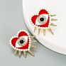 Gold Plated Big Eyes Diamond Evil Eyes Alloy Crystal Stud Earrings Women