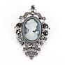 Jaenones Vintage Rhinestone Brooches Queen Head Portrait Brooch Cameo Brooch Sets