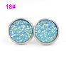 Jewelry Shining Glitter Girls Earings 12Mm Stainless Steel Women Star Color Bling Crystal Druzy Stud Earrings