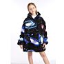 Kids Design Animal Rabbit Oversized Grey Sherpa Sweatshirt Wearable Hooded Blankets Hoodie Blanket