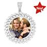 Memory Photo Frame Medallions Necklace&Pendant in Silver with Tennis Chain Hip Hop Jewelry Personalized Cubic Zircon Gift