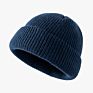 Outdoor Slouchy Running Knitted Ribbed Beanie Hat Acrylic Cuffed Knit Fisherman Beanie Hat