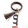 Pu Leather O Bracelet Bangle Key Chain Tassel Acrylic Door Opener Contactless Pendant Wristlet Leopard Print Tassels Key Ring