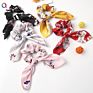 Qiyue Animal Snake Leopard Print Rabbit Ear Hair Scrunchies with Ties