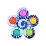 Rainbow Pop Bubble Fidget Spinner Simple Push Tie Dye Fidget Toys Silicone Spinners